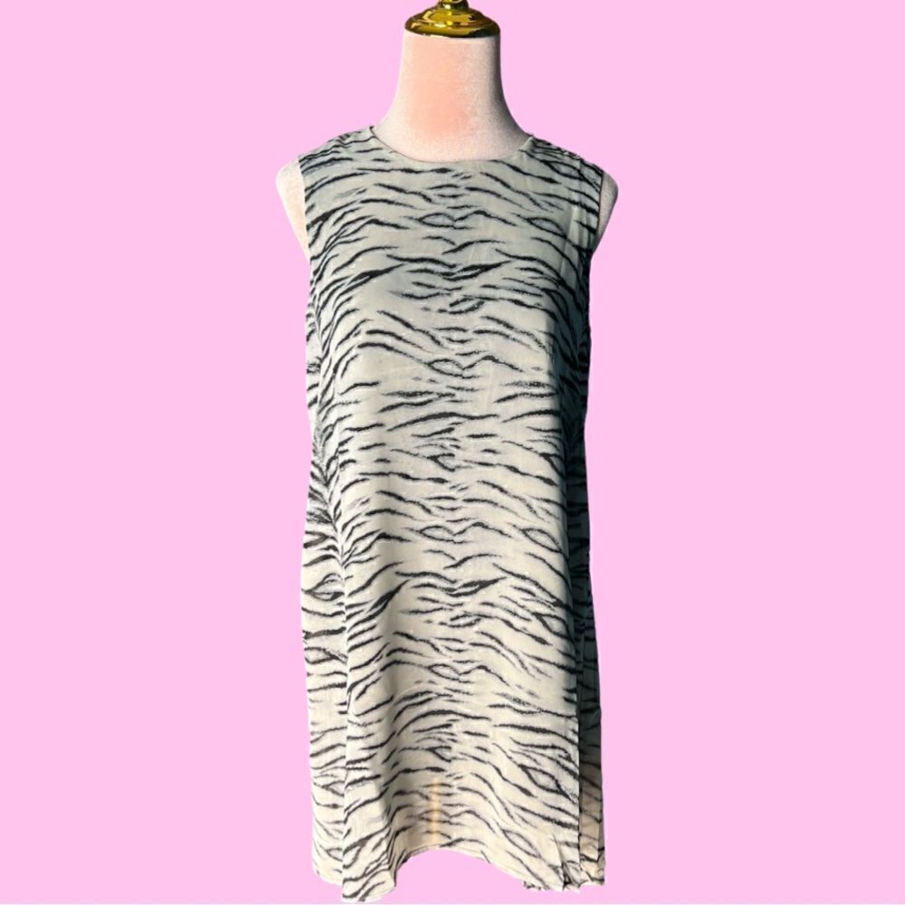 REVOLVE Three Eighty-Two Hi-Low Sheath Mini Dress in Zebra. Lined. Small. NWT!